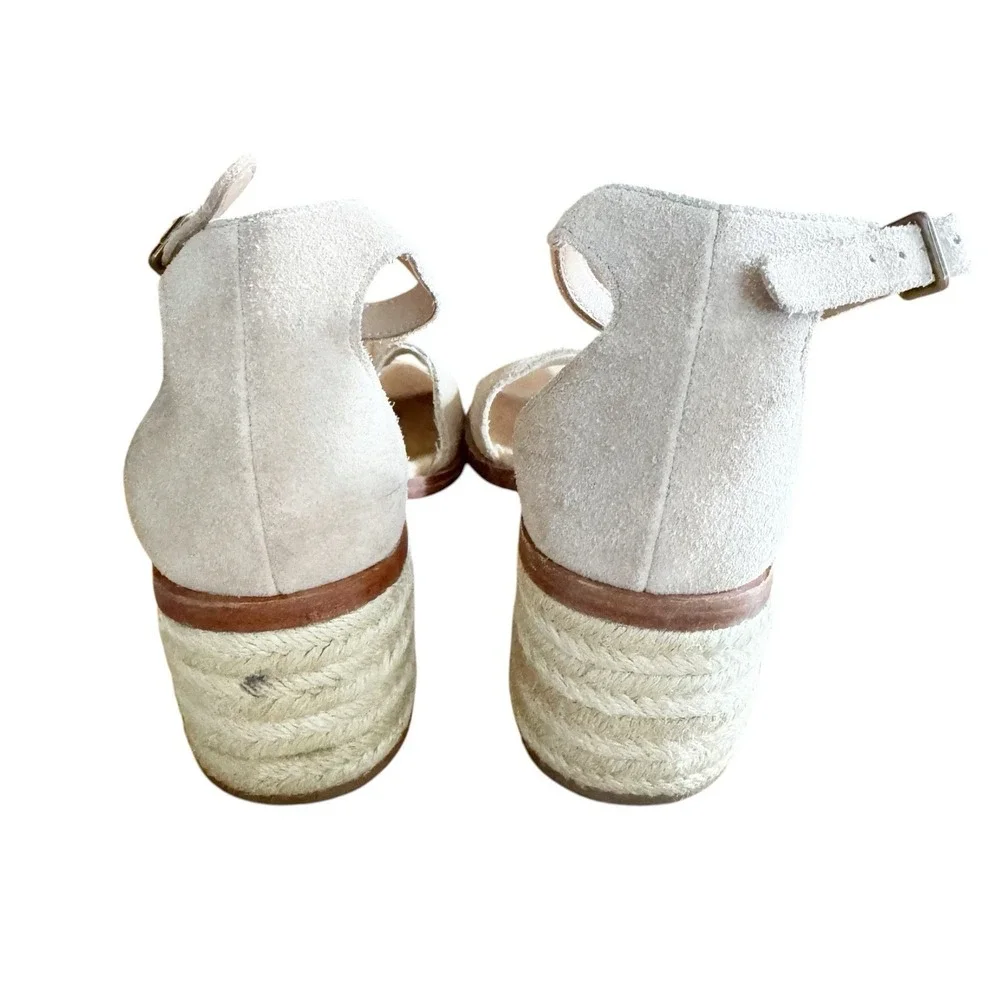 Soludos  Anthropologie Capri Espadrilles‎ Block Heel Tan Suede Women's  Size 8